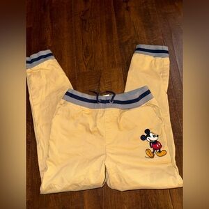 Disney Kids Beige Joggers with Mickey Mouse
